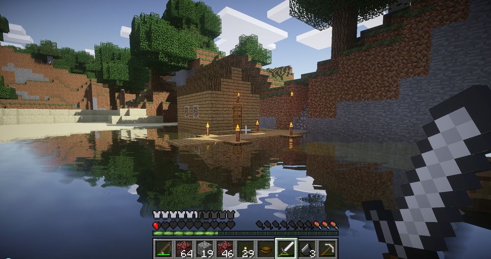 Minecraft med modifisert grafikk.