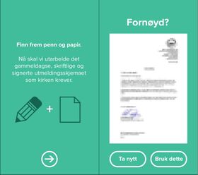 Skjermbilder fra den nye appen.