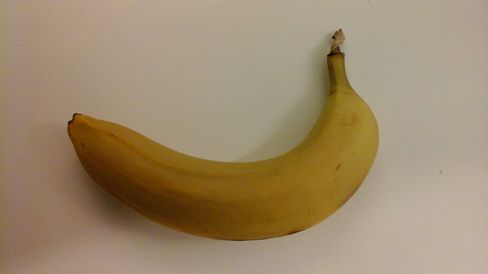 Her har vi brukt Galaxy Tab Actives premiumkamera til å dokumentere en banan.