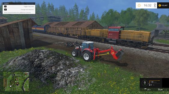 NSB trekker godstogene i Farming Simulator 15.