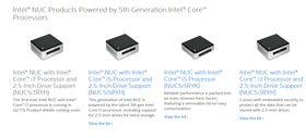 Den nye i7-baserte NUC-en ble nylig lagt til den øvrige gruppen NUC 2.0-maskiner på Intels produktside.