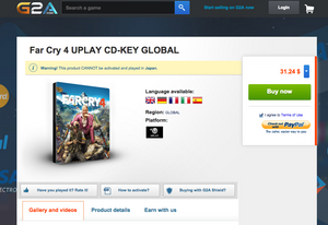 G2A.com er et slikt nøkkelsted som gjenselger nøkler.