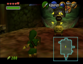 Skjermbilde fra et av de mest populære Zelda-spillene i serien, «Ocarina of Time».