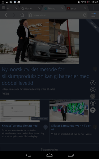 Nattmodusen er god å ha når du sjekker nyheten på senga.