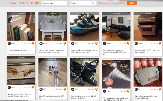 Snapsales nettsider.