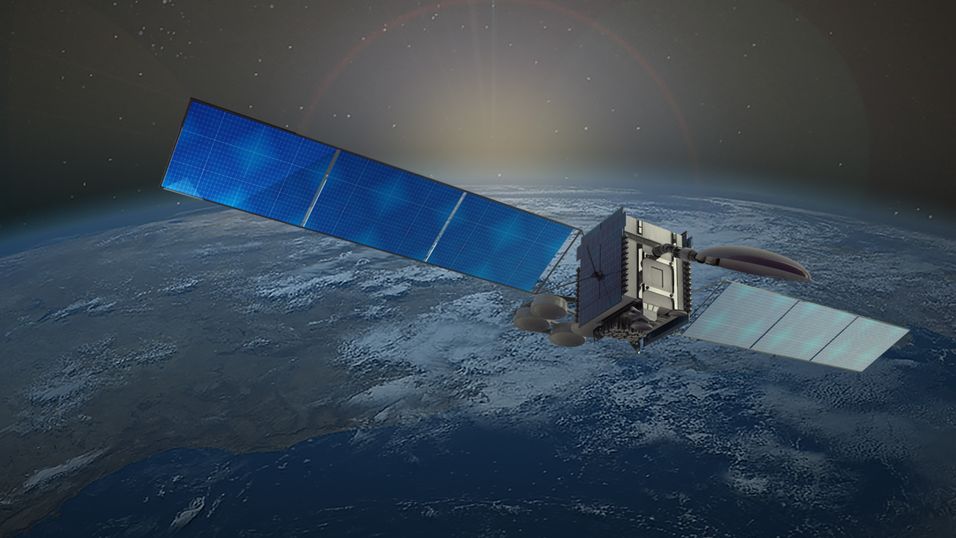 Slik ser en kunstner for seg at Telenors Thor7-satellitt skal se ut. Nå ber LSE-forsker Jill Stuart bransjen om å satse mer på cybersikkerhet.