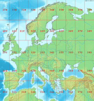 Her ser vi Europas UTM-soner.