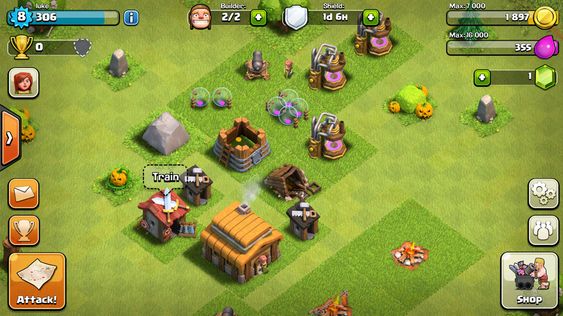 Clash of Clans er et strategispill du kan spille med andre.