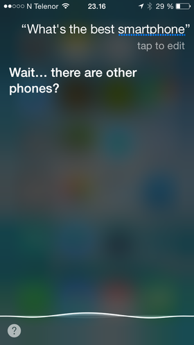 Siri er lykkelig uvitende om Android og Windows Phone.
