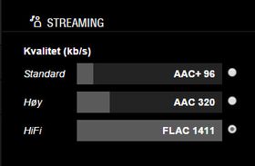 Det som skiller TIDAL og WiMP fra andre streamingtjenester er at de tilbyr «HiFi-lyd» (lossless FLAC/ALAC).