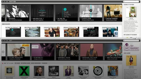 Ser du noen forskjell? TIDAL er øverst, WiMP nederst.