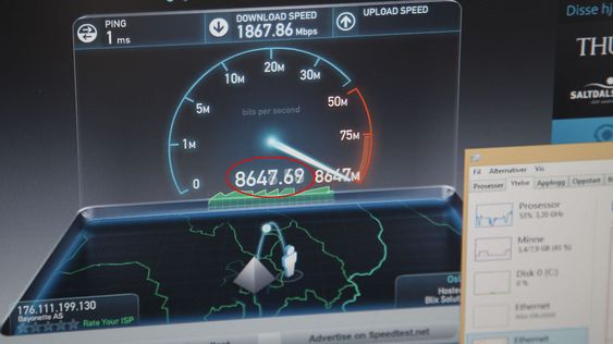 Å finne tjenester som kan utnytte 10 gigabit er nær umulig - men her får vi demonstrert 8,6 gigabit i praksis.