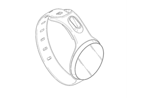 Illustrasjonstegning av Samsung kommende smartklokke fra patentdokumentet.