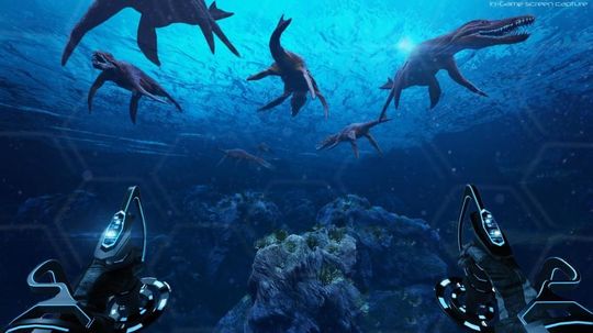 Slik ser det ut, bare at VR-brillene gir en 3D-effekt.