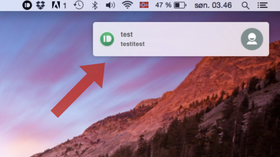 Slik ser et varsel fra Pushbullet ut på Mac-en. Klikker du på det åpnes varselet i Pushbullet-appen.