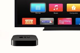 Via Apple TV og AirSync kan du strømme trådløst til storskjermen i stua.