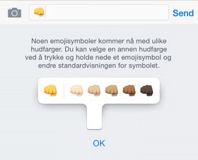 Nå får du velge hudfarge på flere av emojiene.