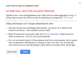 Dette er vinduet som møter deg dersom du ønsker å laste ned søkehistorikken din.