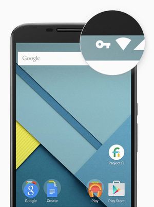 Data du sender over Project Fi blir kryptert.