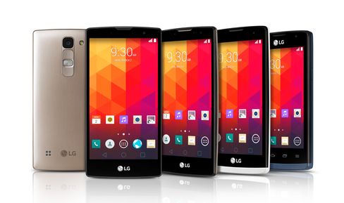 LG Leon er mobil nummer to fra høyre.