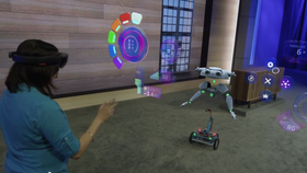 Apple jobber tilsynelatende med avanserte AR-briller, muligens noe som ligner på HoloLens, her avbildet.