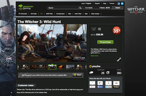 Green Man Gaming selger The Witcher 3 billig.