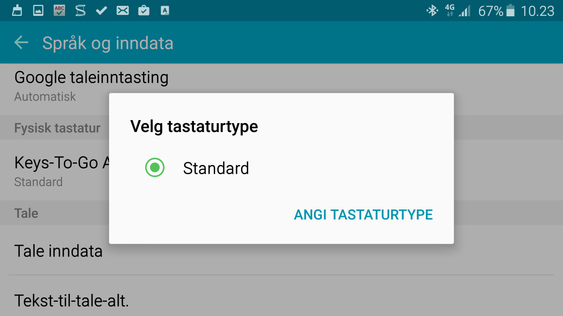 Du endrer enkelt språkinstillingene for tastaturet.