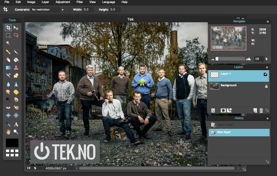 Pixlr Editor er imponerende god på bildebehandling, tatt i betraktning at dette er en web-app.