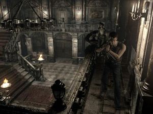 Skjermbilete frå Resident Evil Zero på Gamecube.