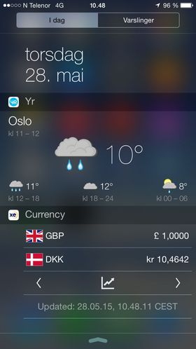 Dagens nedtrekksmeny på iPhone er like trist som værmeldingen til Yr ...