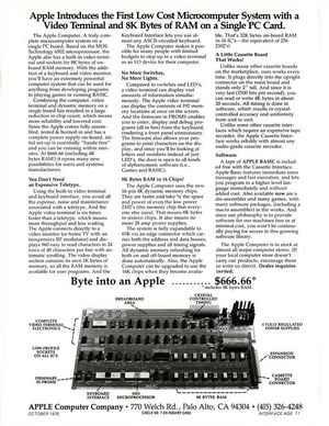 Original-reklamen for Apple I.