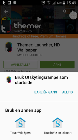 Installasjonen av Themer.
