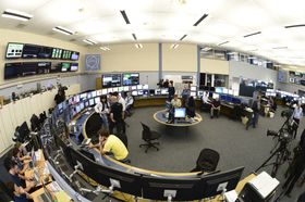 Kontrollrommet til LHC-maskinen.