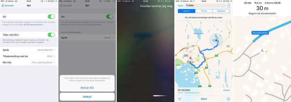 Siri har blitt både ny og norsk, og fungerer forholdsvis greit på dialekt. Men det skal ikke mye støy til før funksjonen begynner å fokusere på den i stedet og slutter å virke skikkelig.