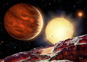 Keele University fikk kunstneren David A. Hardy til å tenke seg hvordan planeten kunne ta seg ut.
