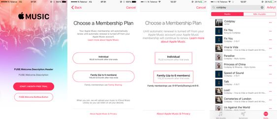 Apple Music har vært synlig i selskapets nyeste prøveprogramvare for mobil. Tjenesten er foreløpig ikke i gang, og hvilke priser den ender opp med å få er fortsatt litt usikkert.
