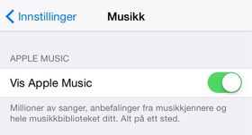 Du kan fjerne hele Apple Music fra musikkappen hvis du vil.