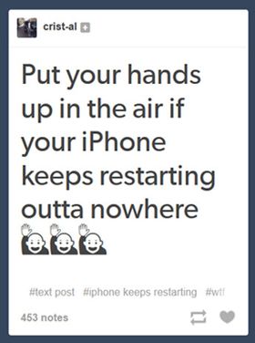Hundrevis av Tumblr-brukere klager på iPhone-feilen.