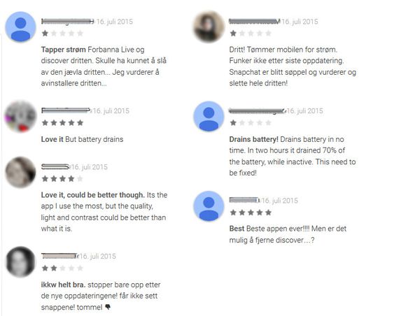 Flere norske Android-brukere er misfornøyd med den siste Snapchat-oppdateringen.