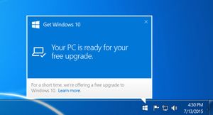 Får du denne meldingen, er PC-en til til å oppgraderes til Windows 10.