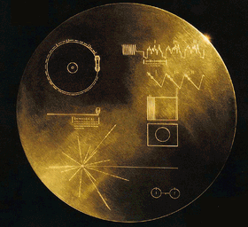 Her ser du platecoveret til The Golden Record.