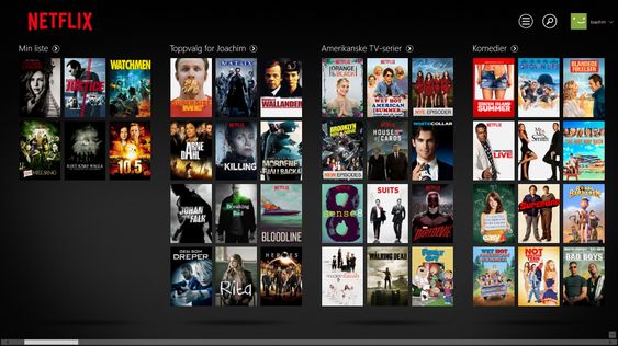 Netflix-appen på Windows.