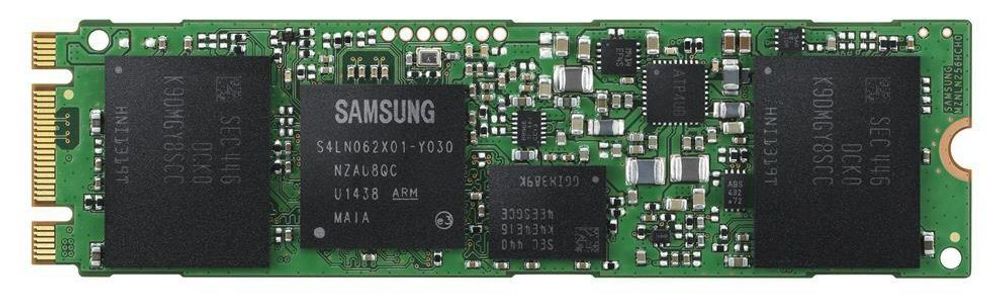 En M.2-SSD fra Samsung med både B- og M-nøkkel.