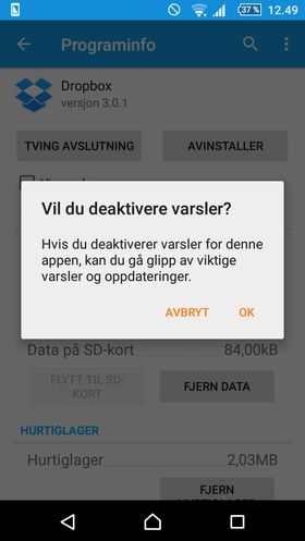 Deaktiver varsler på Android-mobilen din.