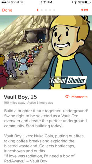 Vault Boy i all sin prakt.