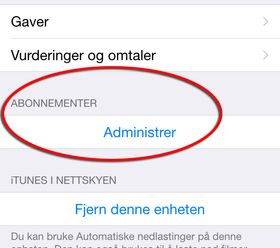 Finn «Abonnementer» i listen.