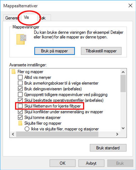 Her skrur du på filendingene.