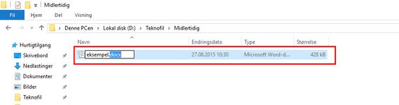 Høyreklikk på filen i filutforskeren, velg «gi nytt navn», og endre denne biten fra .docx til .zip. Ser du ikke .docx-tekst-endingen? Les videre.