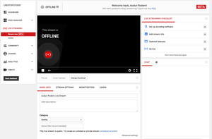 Streaming-grensesnittet til YouTube.