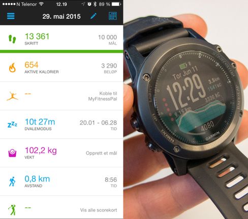 Garmin Fenix 3 er en diger og robust klokke. Det hører til app, og en av dens sterke sider er at denholder i rundt to uker på en lading.